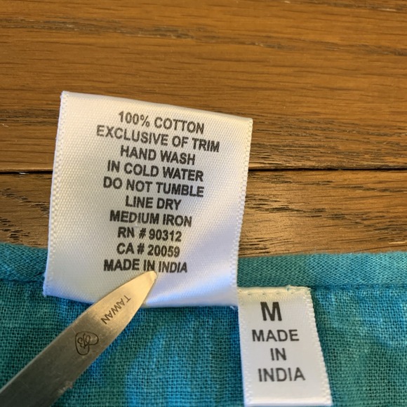 Parsley & Sage Sz M Blue Floral Embroidered Bell Sleeve Art To Wear Lagenlook - Picture 7 of 10